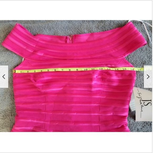 NWT JS Signature Fitted Off the Shoulder Pink Bodice Top 6 - Picture 12 of 14